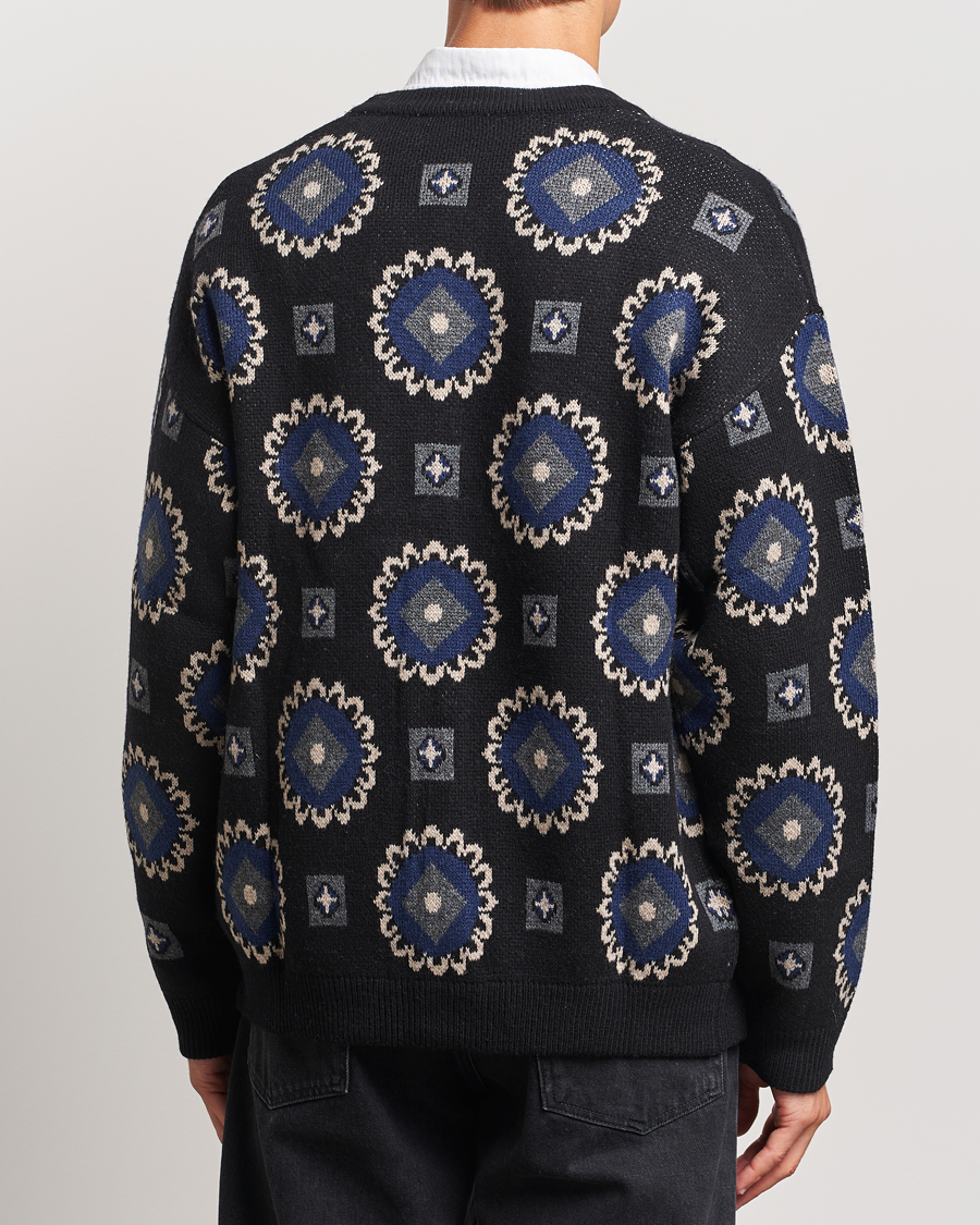Herre | Gensere | LES DEUX | Aro Paisley Cardigan Black/Blueprint