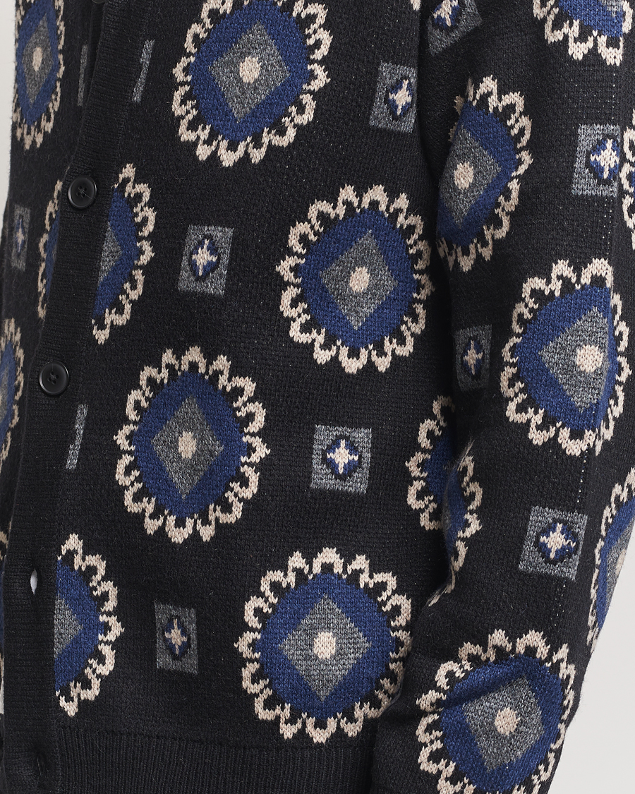 Herre | Gensere | LES DEUX | Aro Paisley Cardigan Black/Blueprint