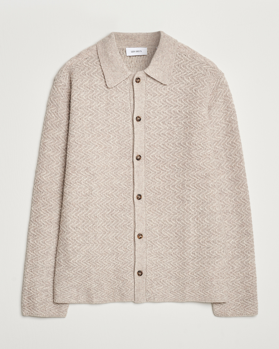 Herre | Gensere | LES DEUX | Finnegan Knit Shirt Oatmeal Melange