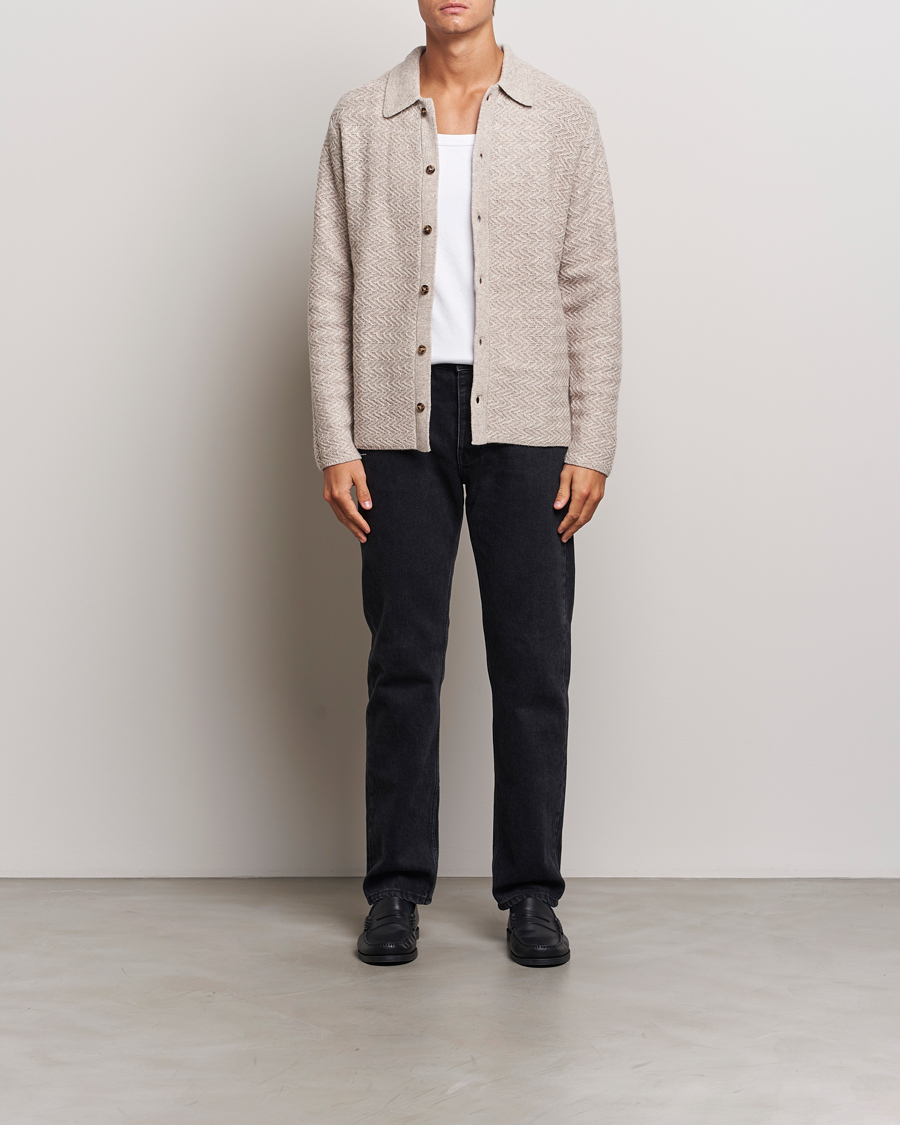 Herre | Gensere | LES DEUX | Finnegan Knit Shirt Oatmeal Melange