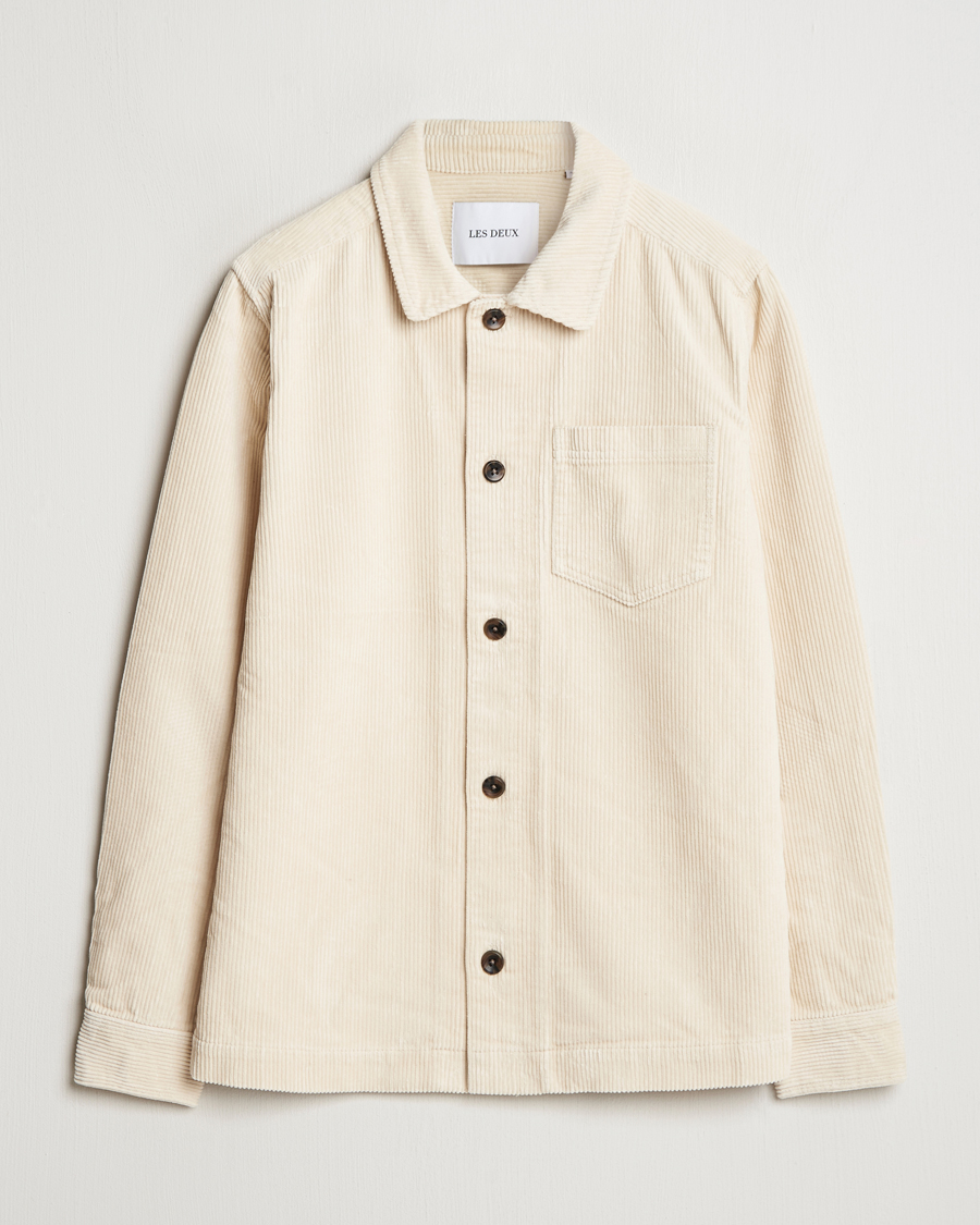 Herre | Skjorter | LES DEUX | Layton Corduroy Overshirt Ivory