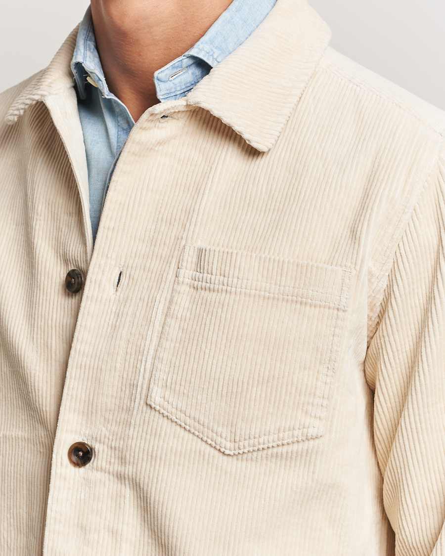 Herre | Skjorter | LES DEUX | Layton Corduroy Overshirt Ivory