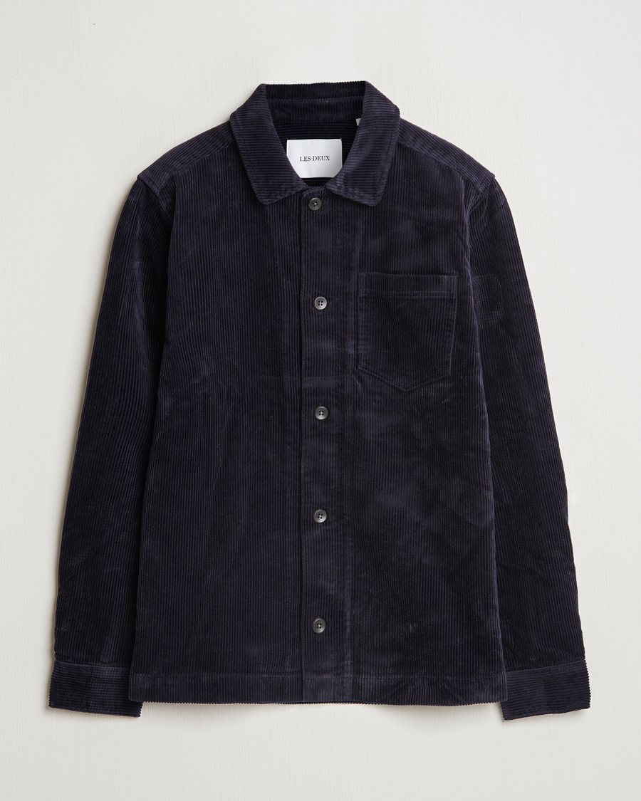 Herre | Skjorter | LES DEUX | Layton Corduroy Overshirt Dark Navy