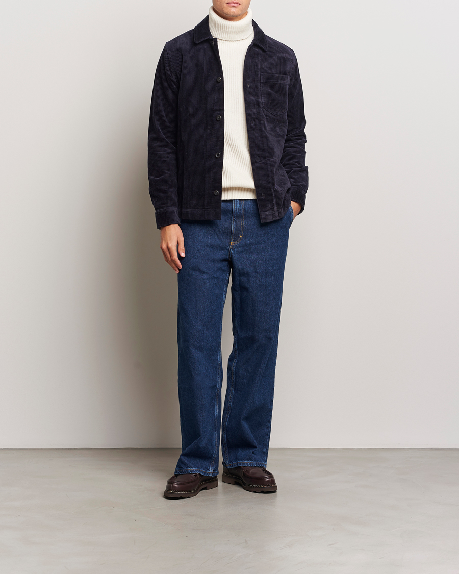 Herre | Skjorter | LES DEUX | Layton Corduroy Overshirt Dark Navy