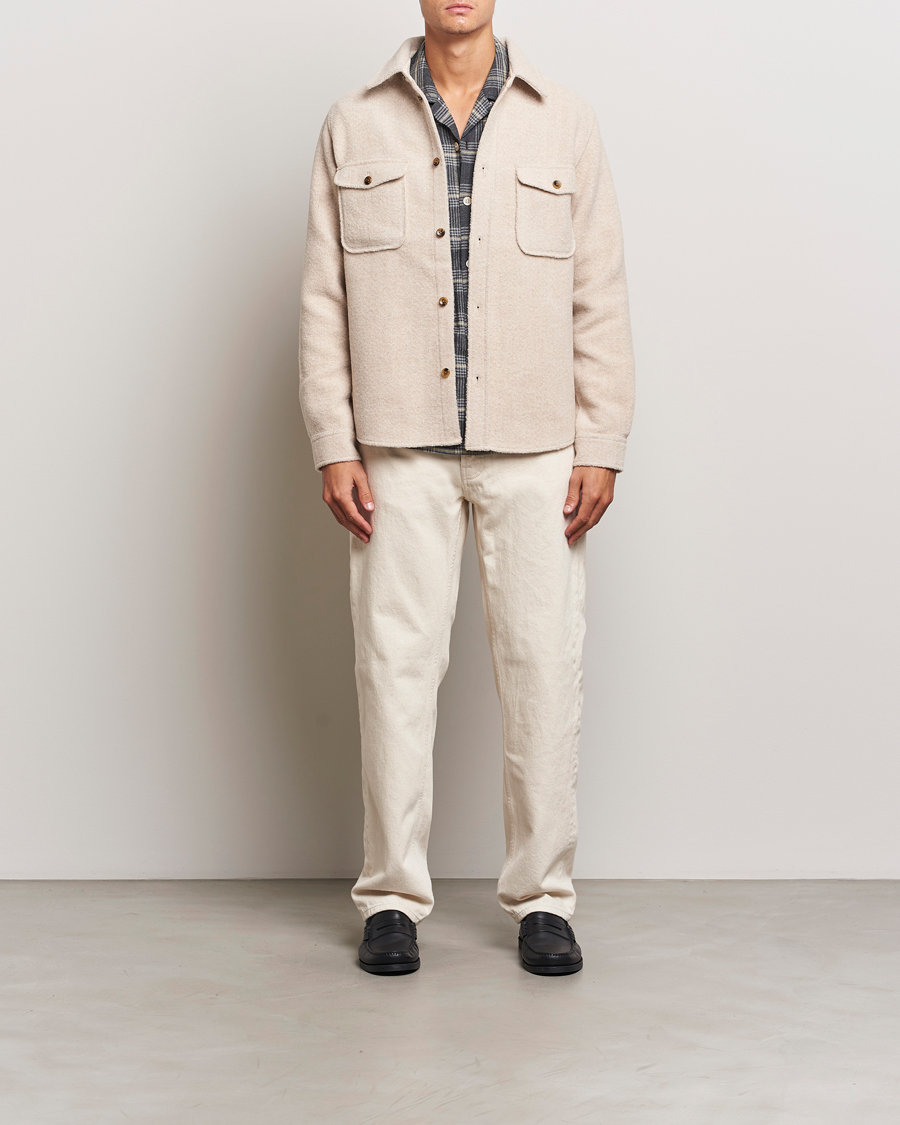 Herre | Skjorter | LES DEUX | Lennon Boucle Overshirt Ivory