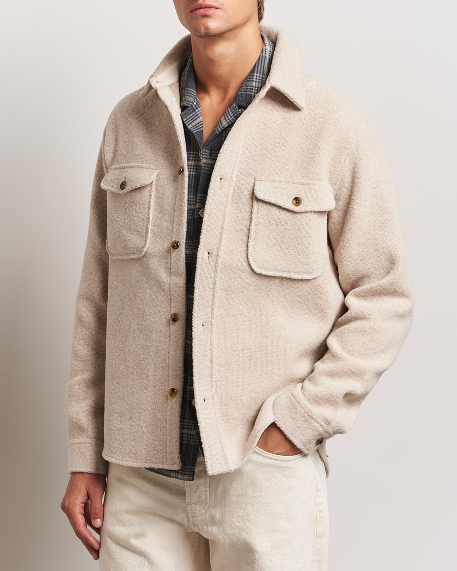 Herre | Skjorter | LES DEUX | Lennon Boucle Overshirt Ivory