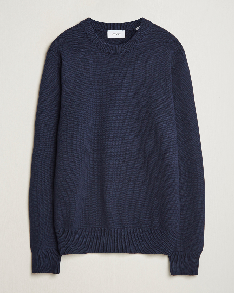 Herre | Gensere | LES DEUX | Gary Cotton Knit 2.0 Dark Navy