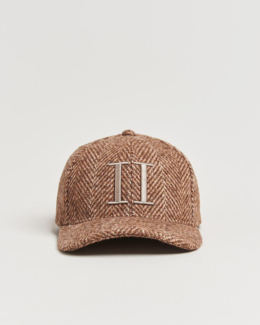 Herre | Les Deux Herringbone Baseball Cap Coffee Brown | LES DEUX | Herringbone Baseball Cap Coffee Brown