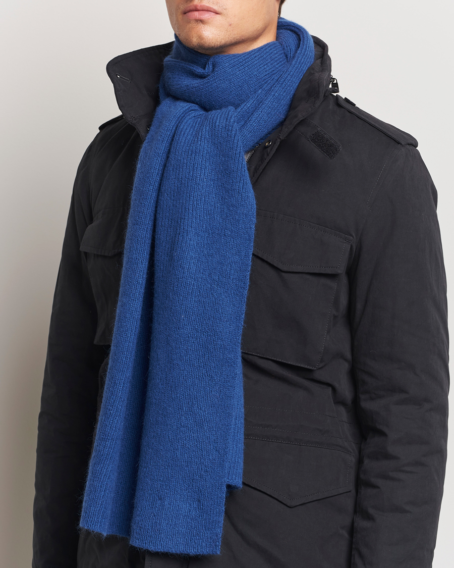 Herre | Skjerf | Le Bonnet | Lambswool/Caregora Scarf Marin