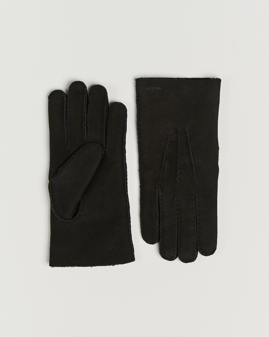 Herre | Hansker | Hestra | Bernard Lambskin Suede Glove Black