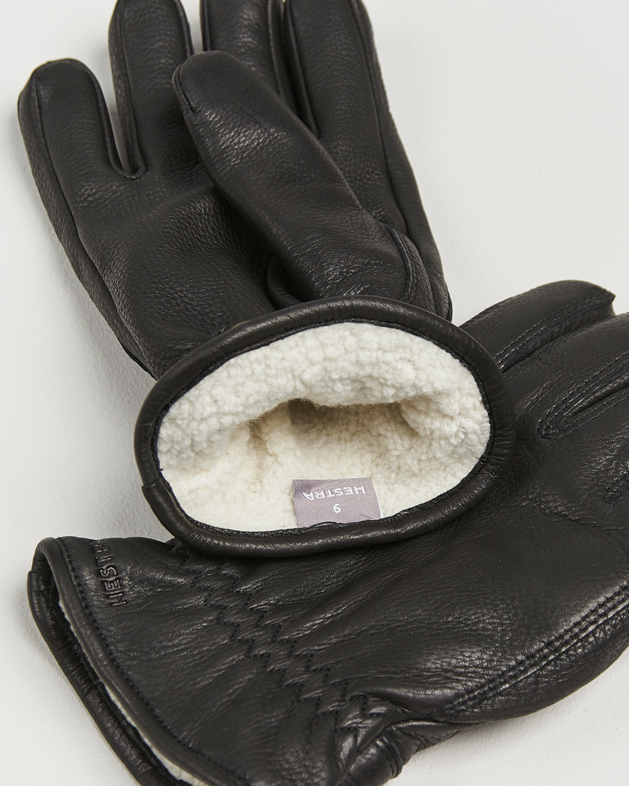 Herre | Hansker | Hestra | Burensvik Deerskin Wool Pile Glove Black