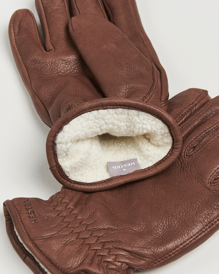 Herre | Hansker | Hestra | Burensvik Deerskin Wool Pile Glove Chocolate