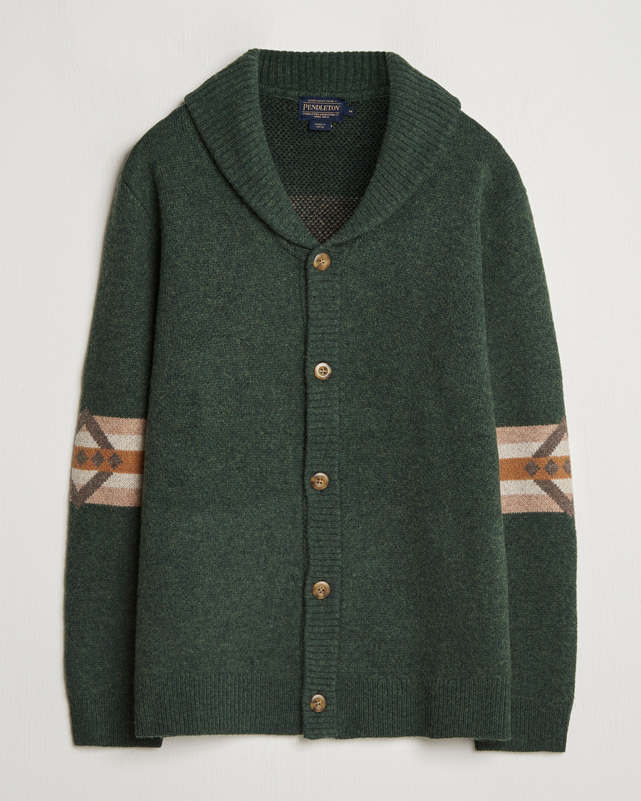 Herre | Gensere | Pendleton | Nehalem Lambswool Cardigan Forest Green