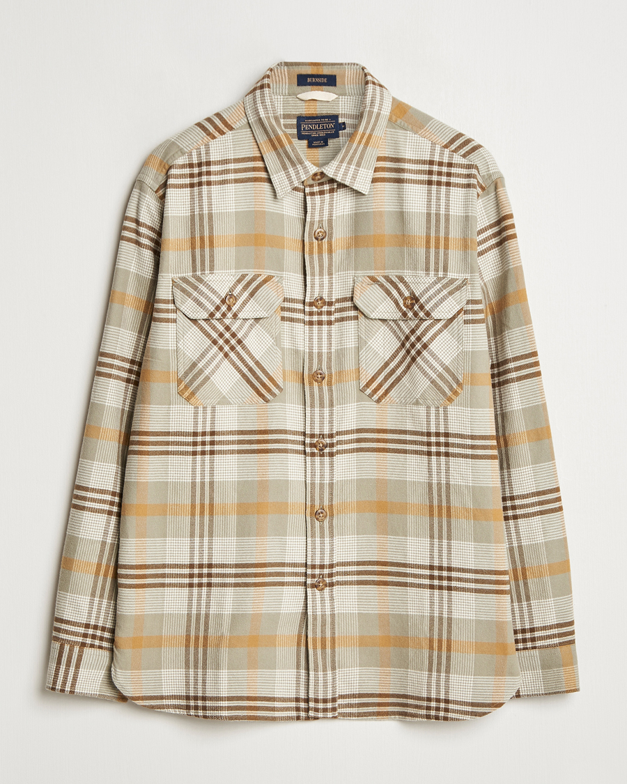 Herre | Skjorter | Pendleton | Burnside Flannel Shirt Tan Plaid