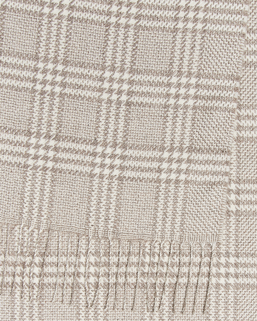 Herre | Piacenza Cashmere Cashmere/Silk Houndstooth Scarf Light Beige | Piacenza Cashmere | Cashmere/Silk Houndstooth Scarf Light Beige