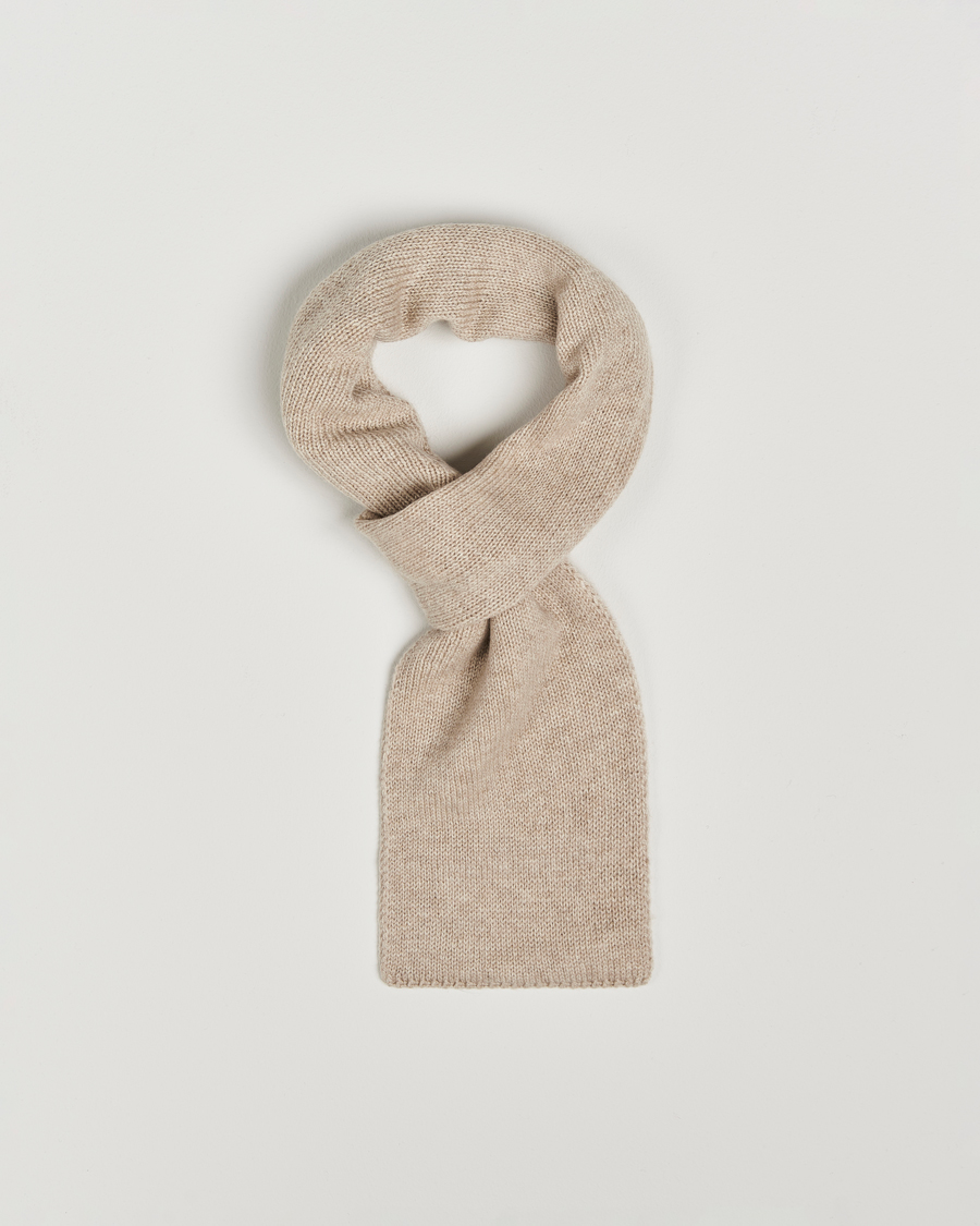Herre | Piacenza Cashmere Short Loop Cashmere Scarf Light Beige | Piacenza Cashmere | Short Loop Cashmere Scarf Light Beige