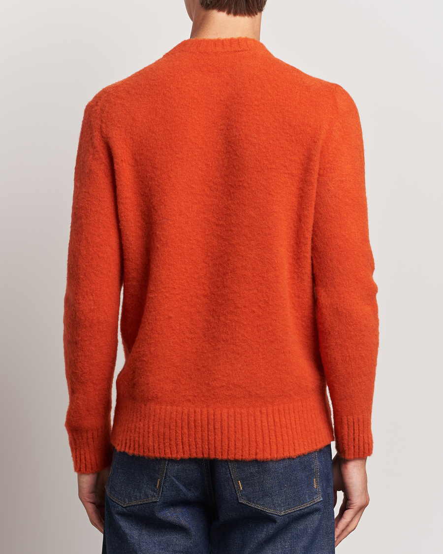 Herre | Gensere | Piacenza Cashmere | Brushed Wool Crew Neck Orange
