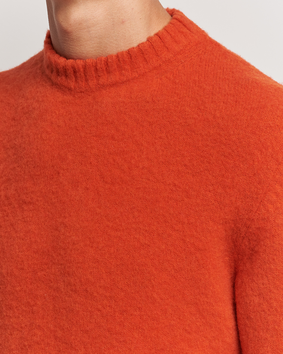 Herre | Gensere | Piacenza Cashmere | Brushed Wool Crew Neck Orange