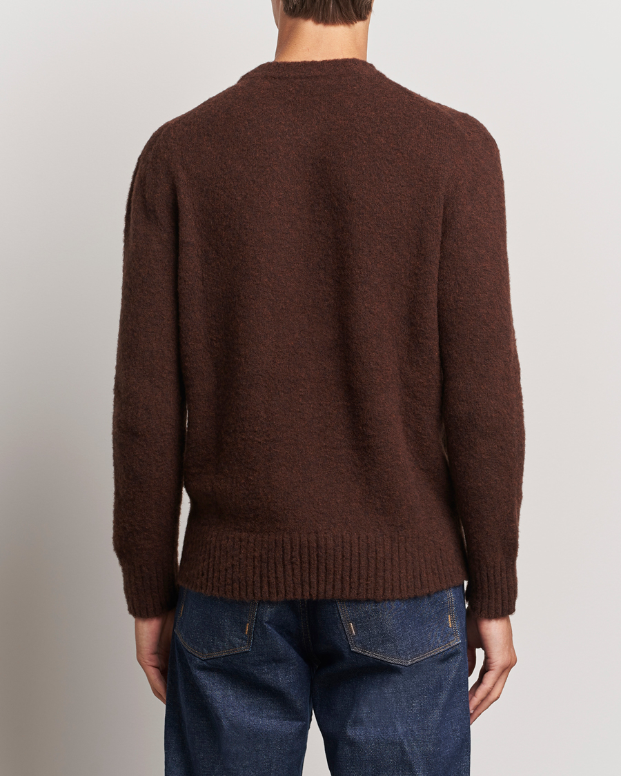 Herre | Gensere | Piacenza Cashmere | Brushed Wool Crew Neck Dark Brown