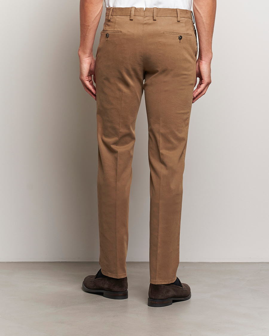Herre | Bukser | PT01 | Slim Fit Pleated Cotton Trousers Brown