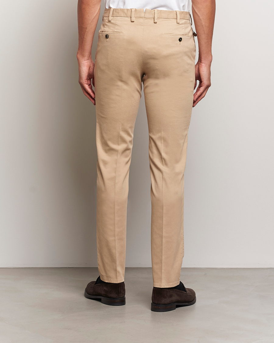 Herre | Bukser | PT01 | Slim Fit Pleated Cotton Trousers Beige