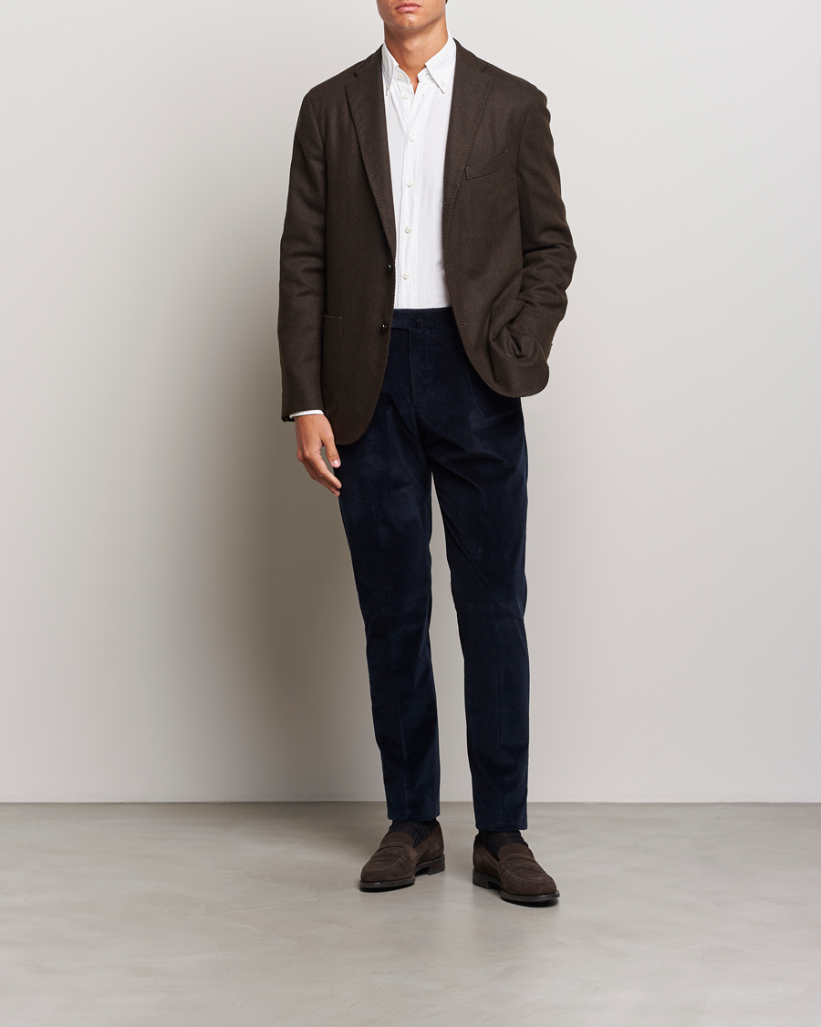 Herre | Bukser | PT01 | Slim Fit Corduroy Trousers Navy