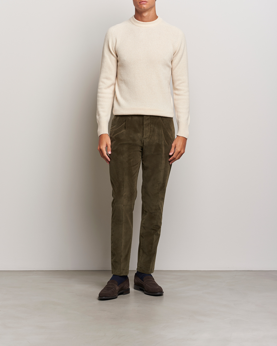 Herre | Bukser | PT01 | Slim Fit Corduroy Trousers Dark Green