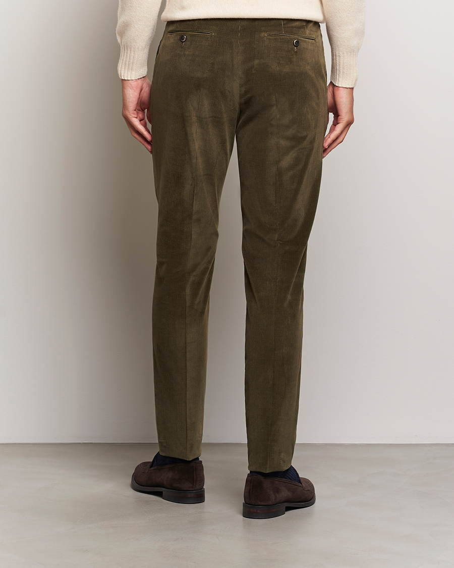 Herre | Bukser | PT01 | Slim Fit Corduroy Trousers Dark Green