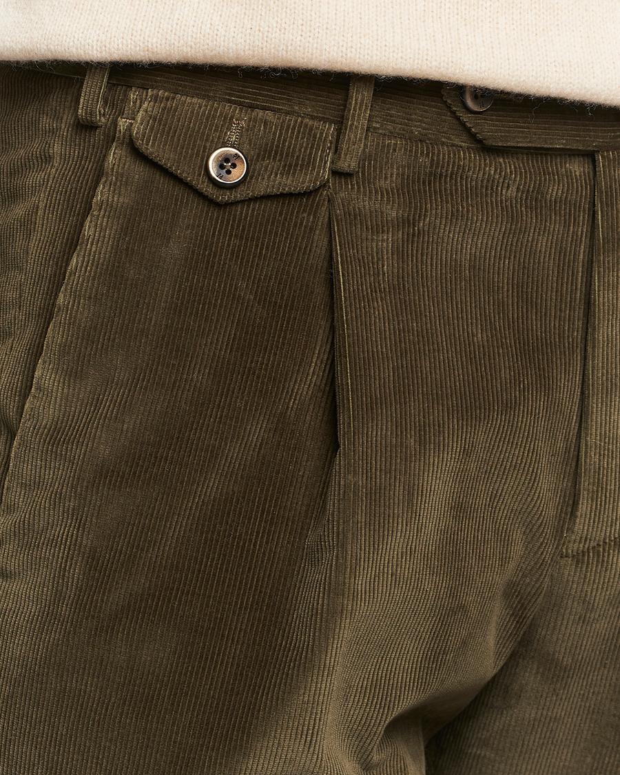 Herre | Bukser | PT01 | Slim Fit Corduroy Trousers Dark Green