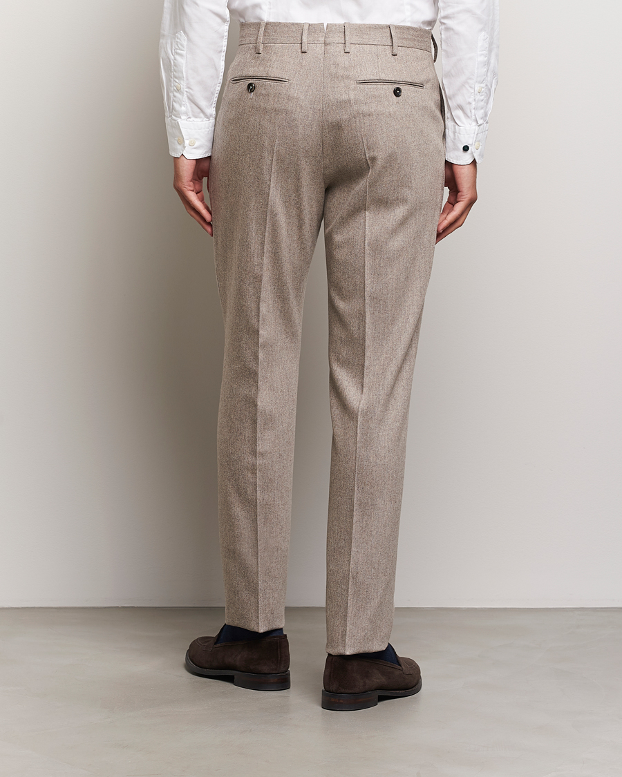 Herre | Bukser | PT01 | Slim Fit Pleated Wool/Cashmere Trousers Beige