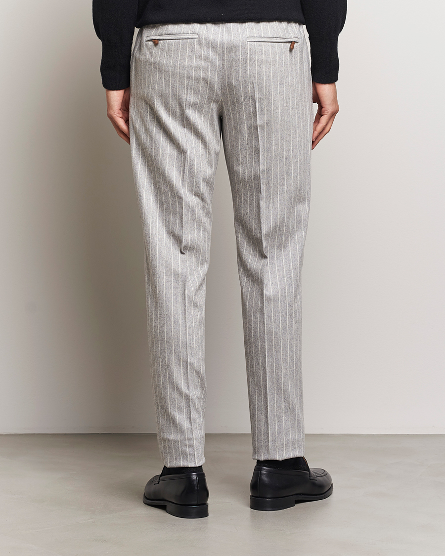 Herre | Bukser | PT01 | Slim Fit Wool/Cashmere Drawstring Trousers Light Grey