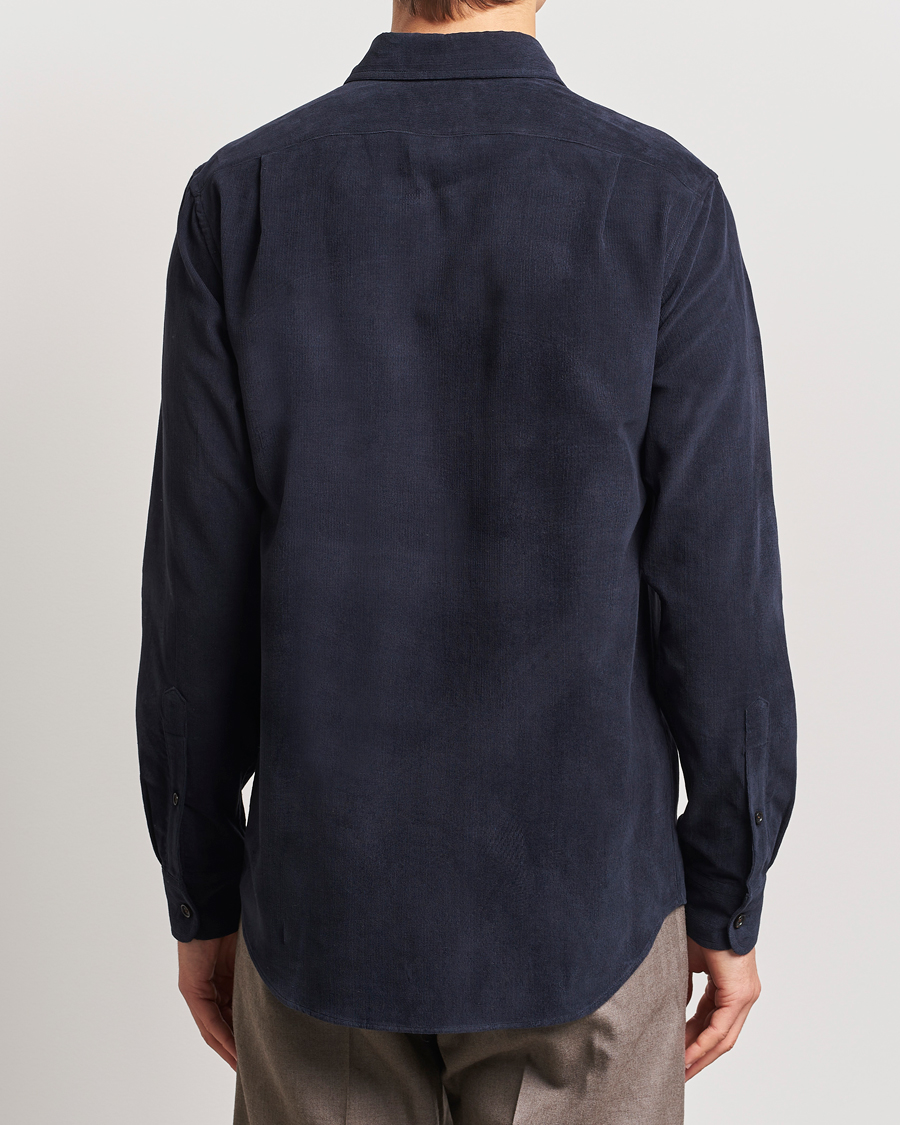 Herre | Skjorter | Ralph Lauren Purple Label | Cotton/Cashmere Corduroy Overshirt Navy