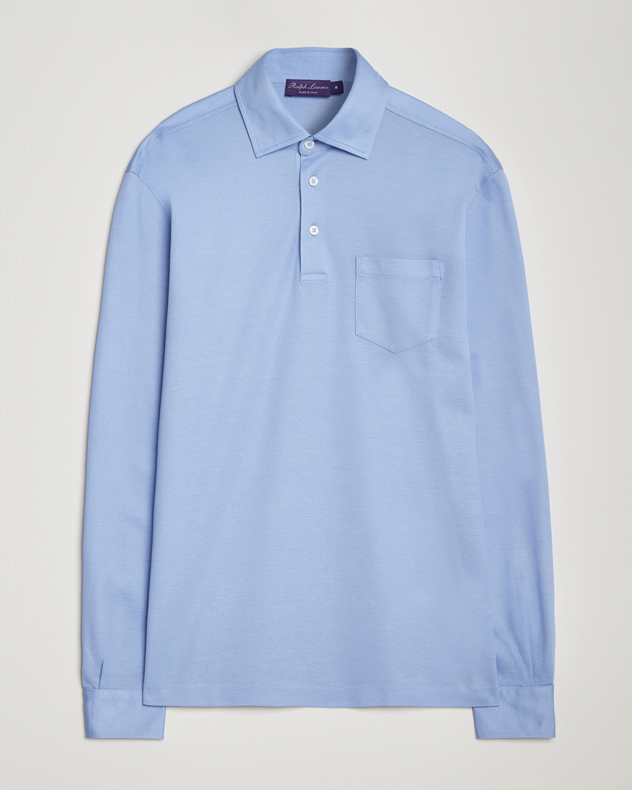 Herre | Gensere | Ralph Lauren Purple Label | Long Sleeve Polo Light Blue