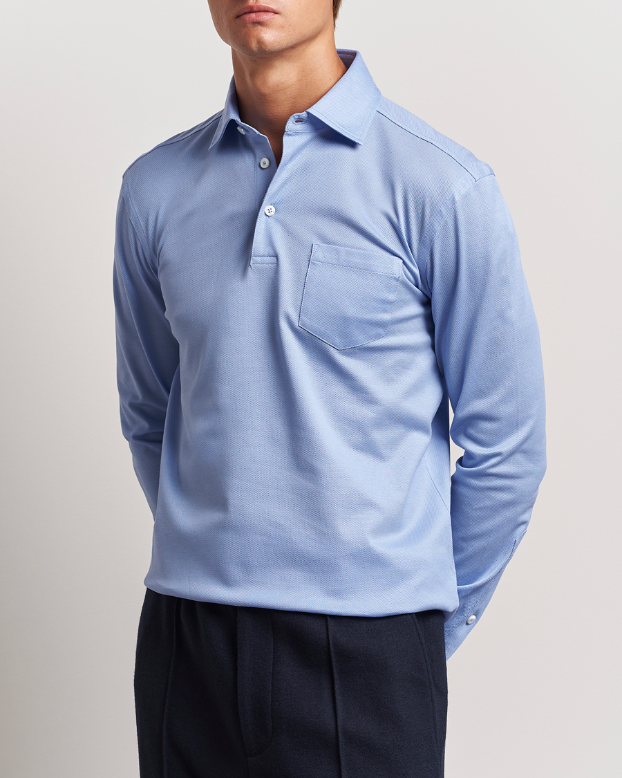 Herre | Gensere | Ralph Lauren Purple Label | Long Sleeve Polo Light Blue