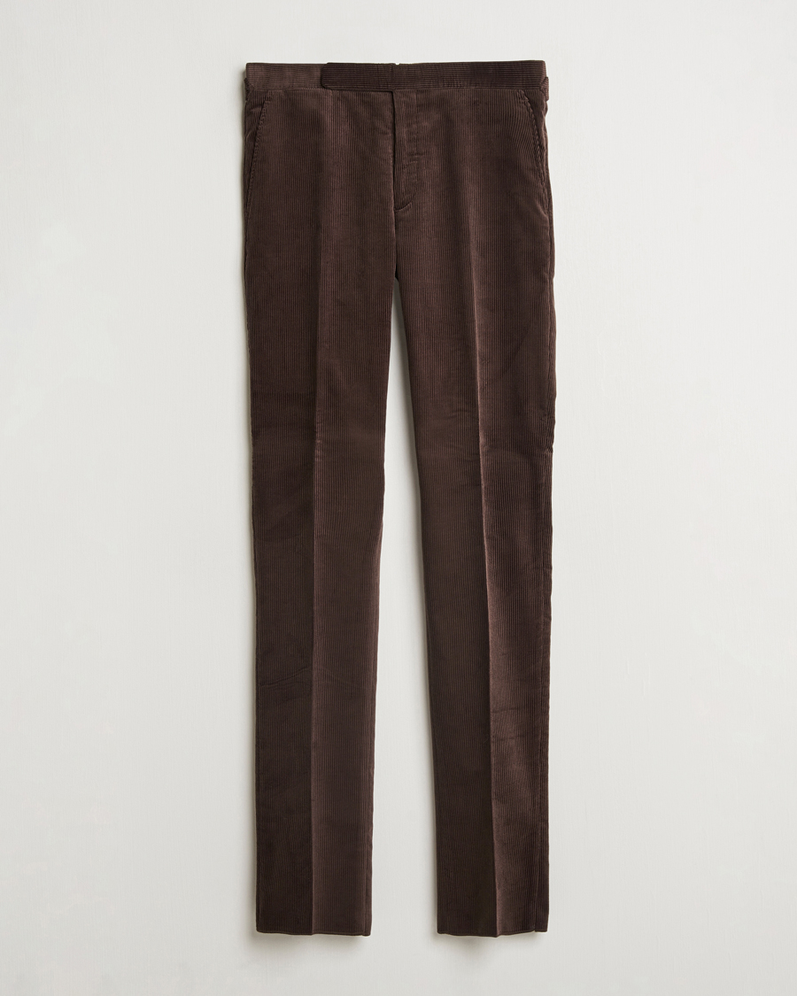 Herre | Bukser | Ralph Lauren Purple Label | Wale Corduroy Trousers Brown