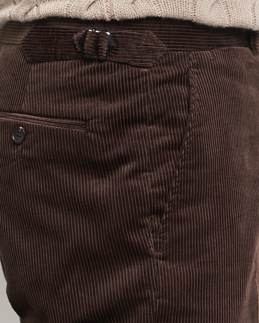 Herre | Bukser | Ralph Lauren Purple Label | Wale Corduroy Trousers Brown