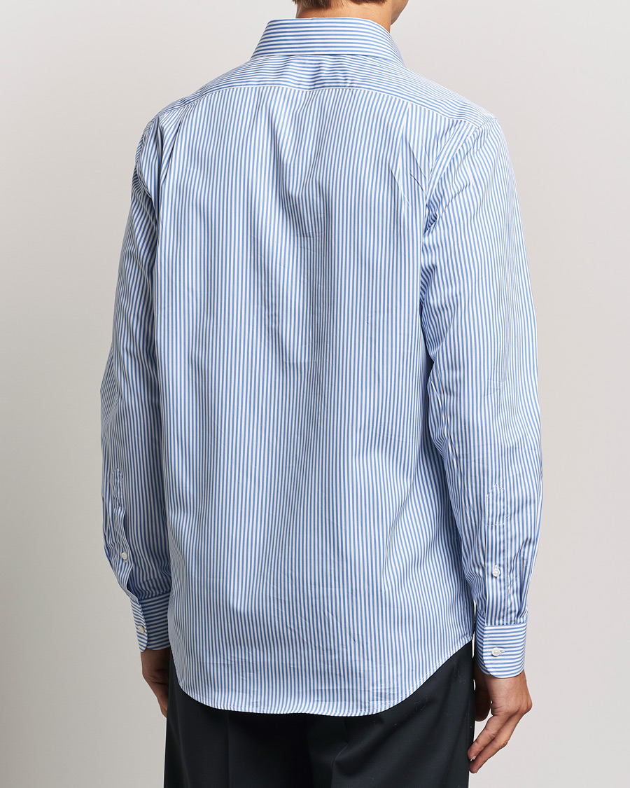 Herre | Skjorter | Ralph Lauren Purple Label | Pop Stripe Cotton Shirt Light Blue