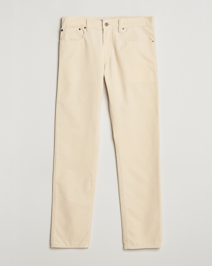 Herre | Bukser | Ralph Lauren Purple Label | Slim Fit 5-Pocket Corduroy Pants Cream