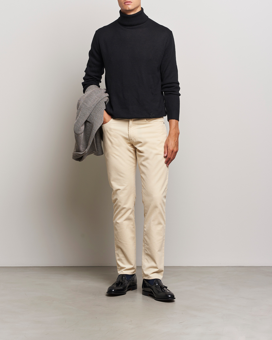 Herre | Bukser | Ralph Lauren Purple Label | Slim Fit 5-Pocket Corduroy Pants Cream