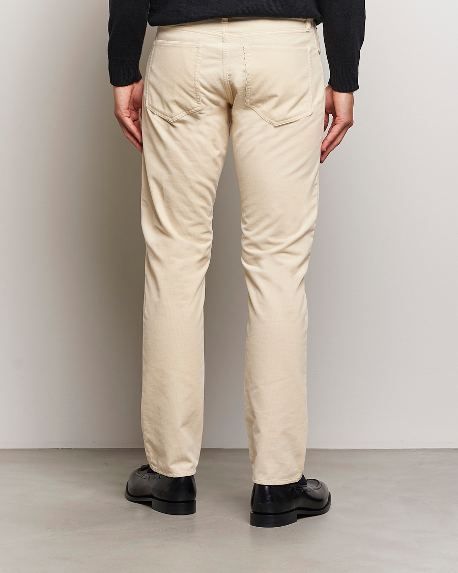 Herre | Bukser | Ralph Lauren Purple Label | Slim Fit 5-Pocket Corduroy Pants Cream