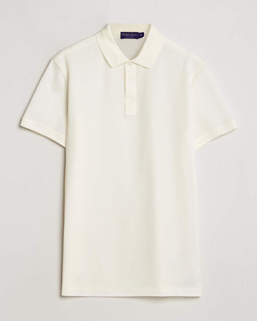 Herre | Pikéer | Ralph Lauren Purple Label | Monogram Logo Polo Off White