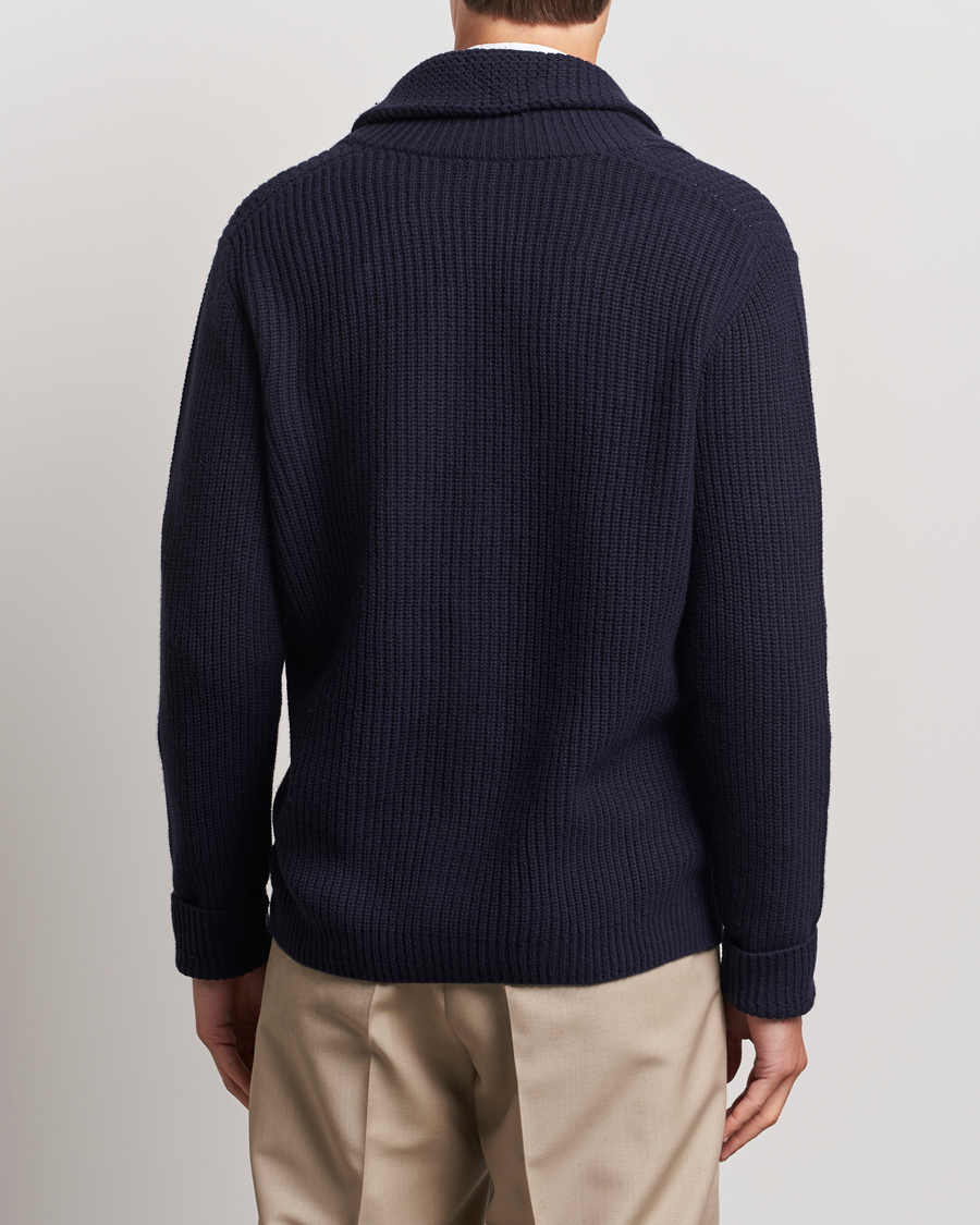 Herre | Gensere | Ralph Lauren Purple Label | Cashmere Shawl Cardigan Navy
