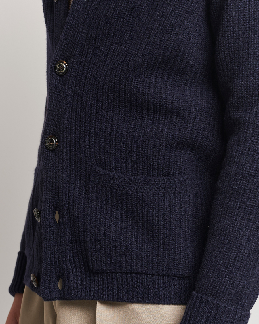 Herre | Gensere | Ralph Lauren Purple Label | Cashmere Shawl Cardigan Navy