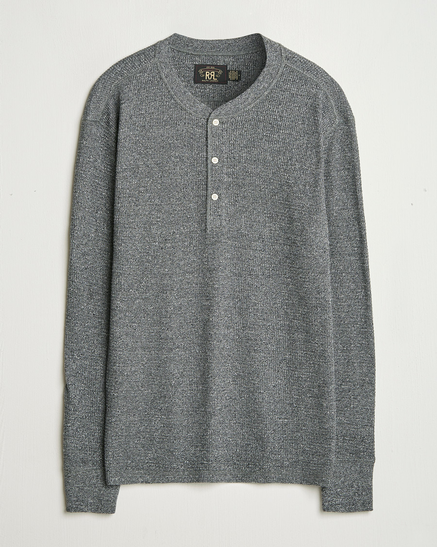 Herre | Gensere | RRL | Long Sleeve Henley Charcoal Heather