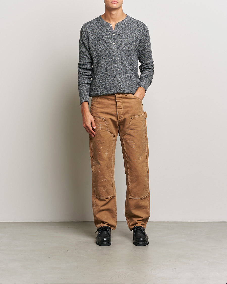 Herre | Gensere | RRL | Long Sleeve Henley Charcoal Heather