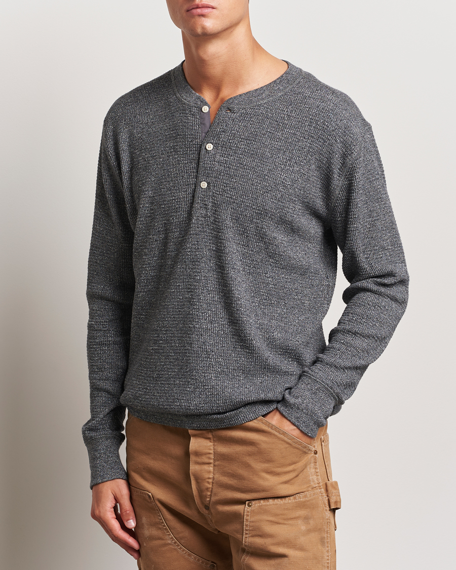 Herre | Gensere | RRL | Long Sleeve Henley Charcoal Heather