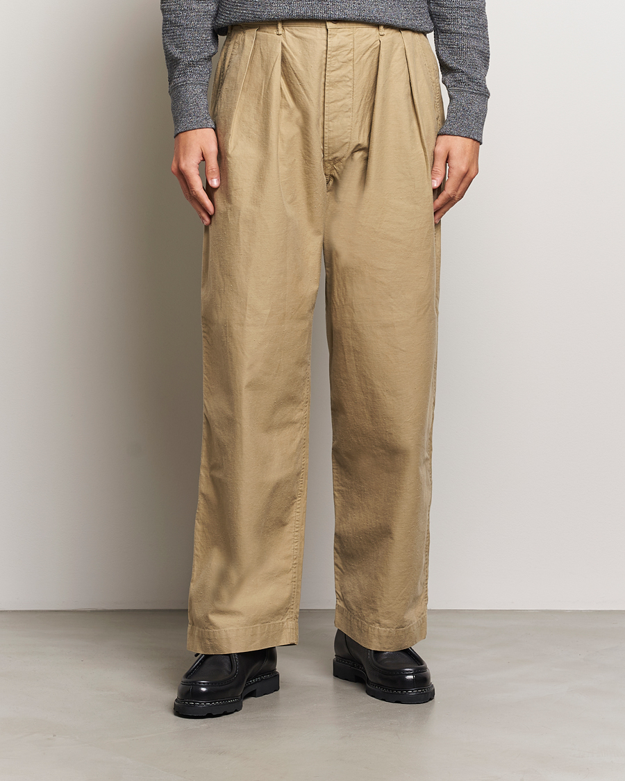 Herre | Bukser | RRL | Hawkes Pleated Chinos Khaki