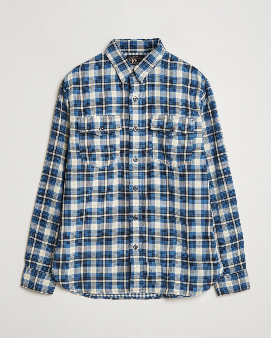Herre | Skjorter | RRL | Herc Flannel Shirt Blue Check