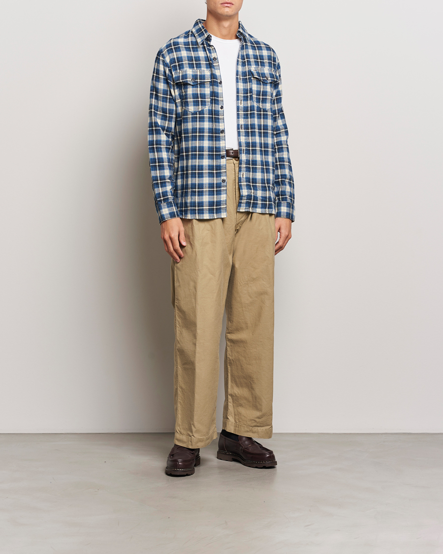 Herre | Skjorter | RRL | Herc Flannel Shirt Blue Check