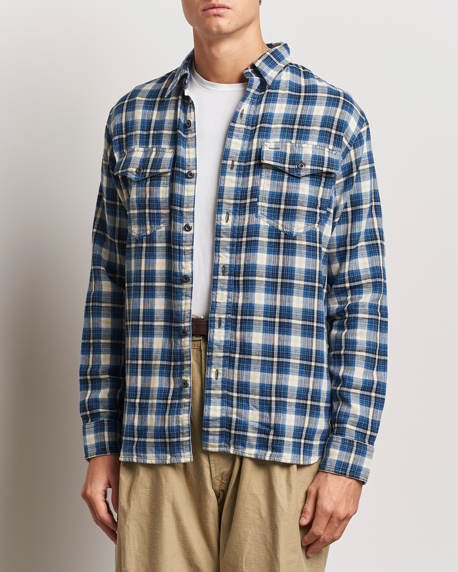Herre | Skjorter | RRL | Herc Flannel Shirt Blue Check